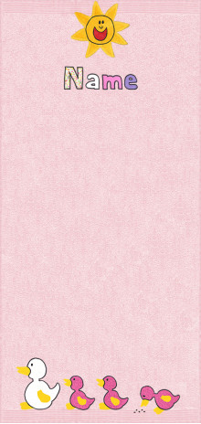 Quakende Enten auf rosa