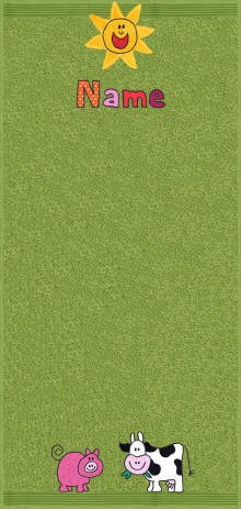 Tiere auf der Weide auf moosgrün