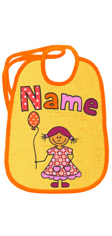 Fröhliches Mädchen auf gelb