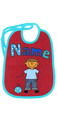 Fröhlicher Knabe auf bordeaux